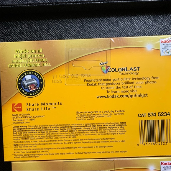 Kodak Ultima Picture Photo Paper High Gloss 4”X6” 2 sealed 100 count packages - Picture 5 of 8